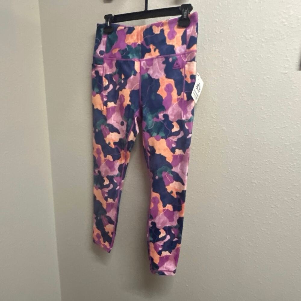 NWT Reebok High Rise Reflex 7/8 Legging multicolor side pocket size Medium